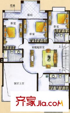 海悅金灣戶(hù)型圖4室1廳3衛(wèi)