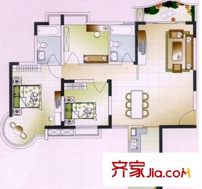 健逸天地 2室 戶型圖