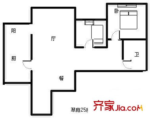 東逸翠苑 2室2廳 戶型圖