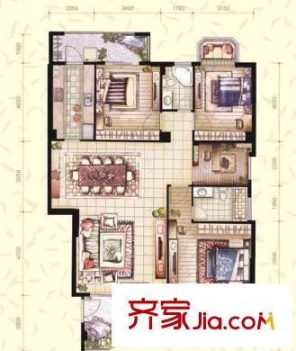 東逸翠苑 3室 戶型圖