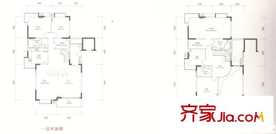 金椅豪園別墅戶型圖5室2廳3衛(wèi)1廚