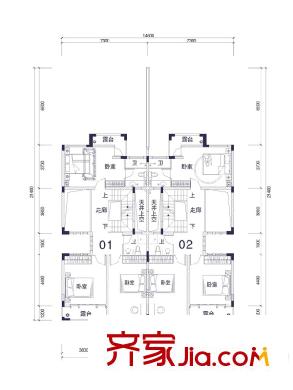 花園城?孔雀湖S1戶型二層戶型圖 4室2廳2衛(wèi)1廚