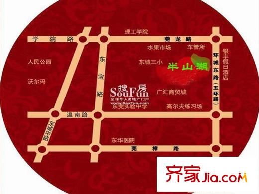 花園城?孔雀湖交通圖