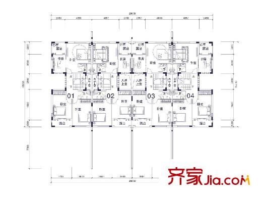 花園城?孔雀湖L1戶型第二層戶型圖 4室2廳1衛(wèi)1廚