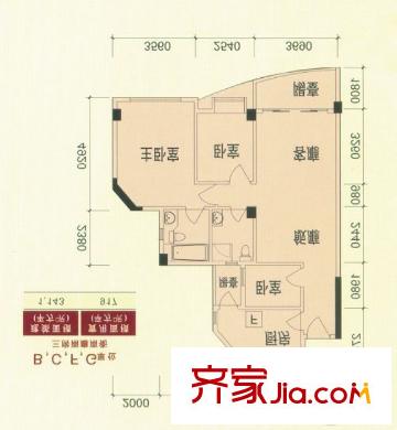 嘉多利山花園 3室 戶(hù)型圖
