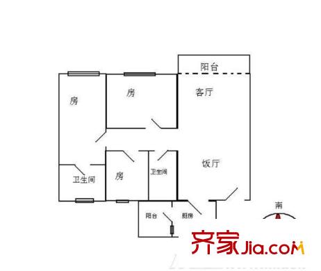 花和小城 3室 戶型圖