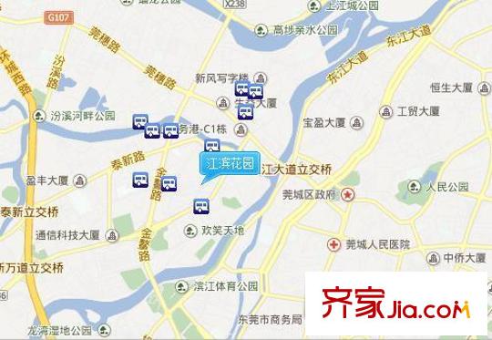 江濱花園交通圖 