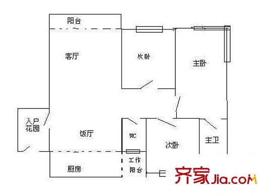 君匯華庭3室 戶型圖