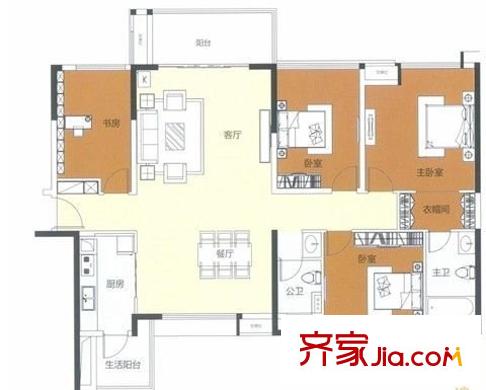 健逸天地 4室 戶型圖
