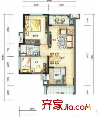 萬(wàn)科四季花城 2室 戶型圖