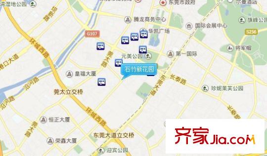 石竹新花園交通圖 