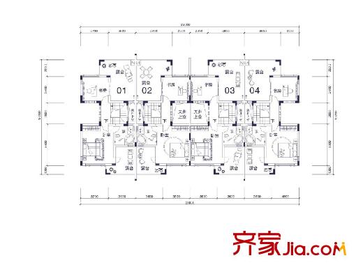 花園城?孔雀湖L1戶型第三層戶型圖 4室2廳1衛(wèi)1廚