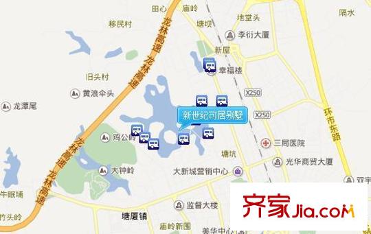 新世紀(jì)可居別墅交通圖 