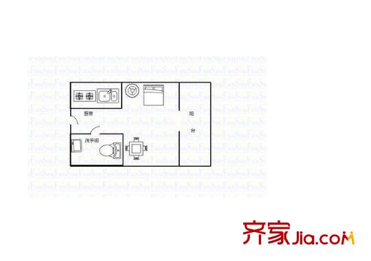 萬科運河東1號公寓戶型圖萬科運河東1號 1室0廳1衛(wèi) 1室1衛(wèi)1廚