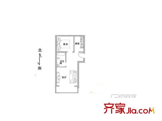 綿德大廈 1室 戶型圖