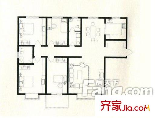林村公寓 4室 戶型圖