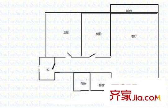 羅二商住樓 2室 戶型圖