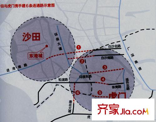 沙田東港城上郡交通圖區(qū)位圖