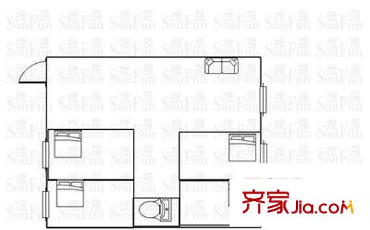萬(wàn)科運(yùn)河?xùn)|1號(hào)公寓戶型圖萬(wàn)科運(yùn)河?xùn)|1號(hào)青藤公寓 2室 戶型圖 2室1廳1衛(wèi)1廚