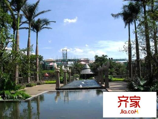 萬(wàn)科城新里程實(shí)景圖小區(qū)東面噴水池(2010.08)