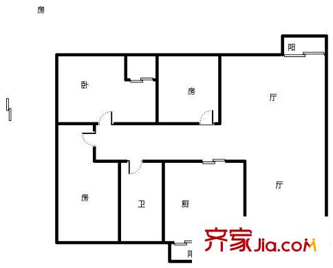 毛織廠宿舍戶型圖戶型 3室2廳1衛(wèi)1廚