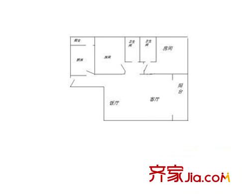 三星村 2室 戶型圖