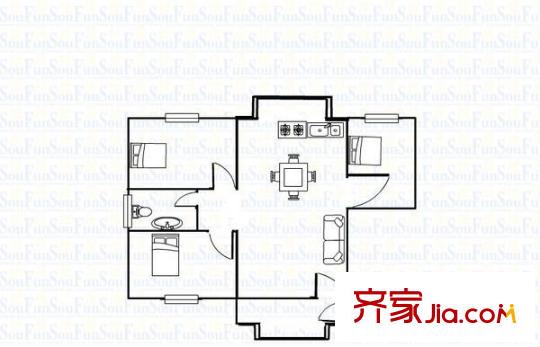 上三杞新村康樂社區(qū) 3室 戶型圖