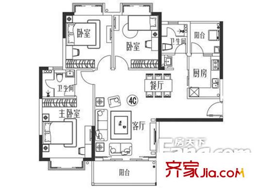 南光小區(qū) 3室 戶型圖
