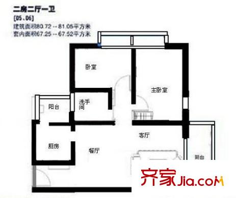 南光小區(qū) 2室 戶型圖