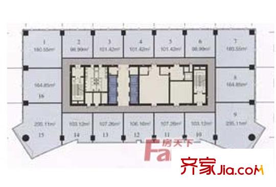商貿(mào)廣場（東城） 1室 戶型圖