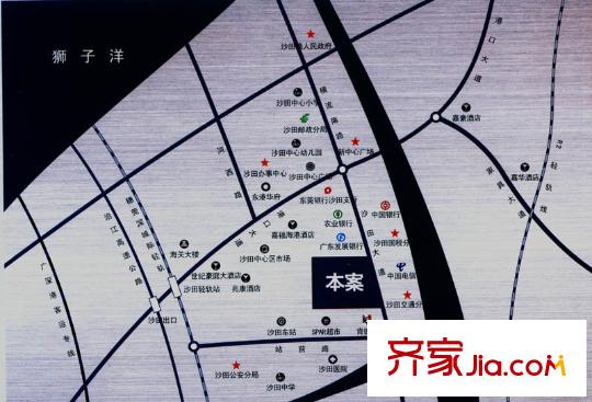 沙田東港城上郡交通圖區(qū)位圖