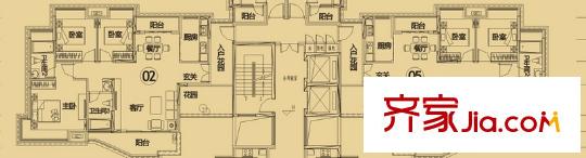 沙田東港城上郡戶型圖4區(qū)1-2棟標(biāo)準(zhǔn)層05、06戶型 3室2廳2衛(wèi)1廚