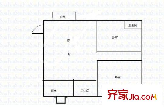 勝隆樓 2室 戶型圖