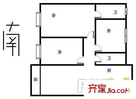 南光小區(qū) 3室 戶型圖
