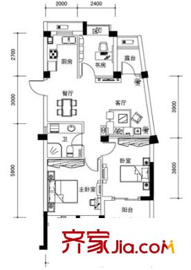 秋蘭樓  3室 戶型圖