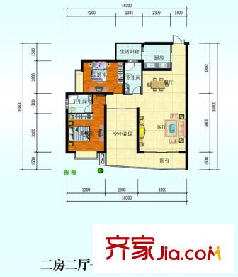 南峰花園 2室2廳2衛(wèi)
