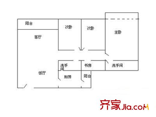 虎門中心小學教師樓 3室 戶型圖