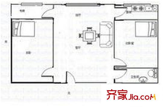 虎門(mén)寨商業(yè)街 2室 戶(hù)型圖