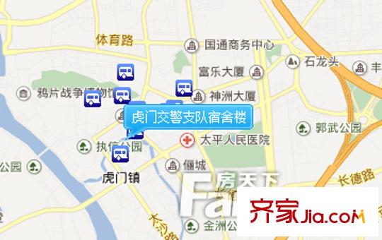 虎門(mén)交警支隊(duì)宿舍樓交通圖 