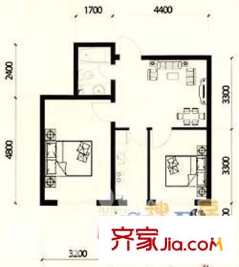 瑞宏佳園 2室 戶(hù)型圖