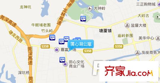 蒲心湖公寓交通圖 