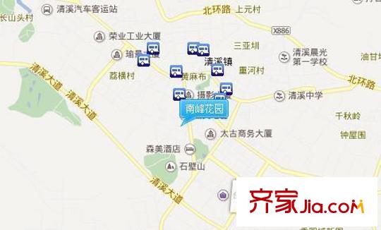 南峰花園交通圖  