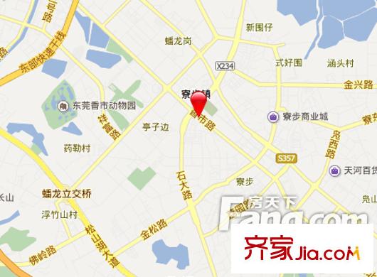 鴻圖廣場(chǎng)花園交通圖東莞  