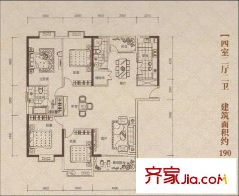 蓮峰廣場(chǎng) 4室 戶型圖