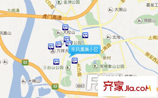 東風(fēng)集美小區(qū)交通圖 