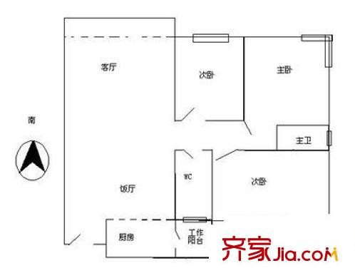 蓮峰廣場 3室 戶型圖