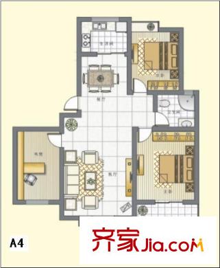 凌角街小區(qū)戶型圖萬江凌角街 2室2廳1衛(wèi)1廚