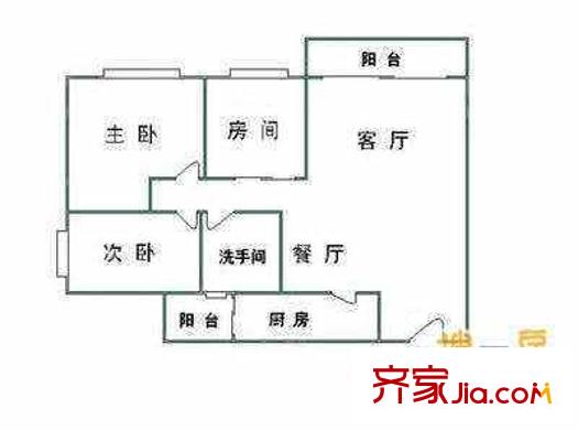 東光花園 3室 戶型圖