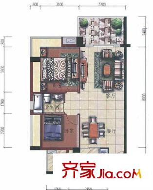 禮賢樓  2室 戶型圖