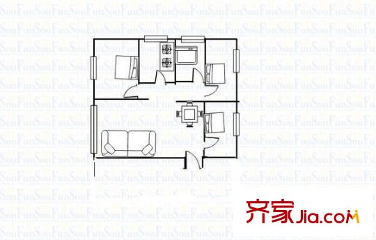 荔苑大廈 3室 戶型圖